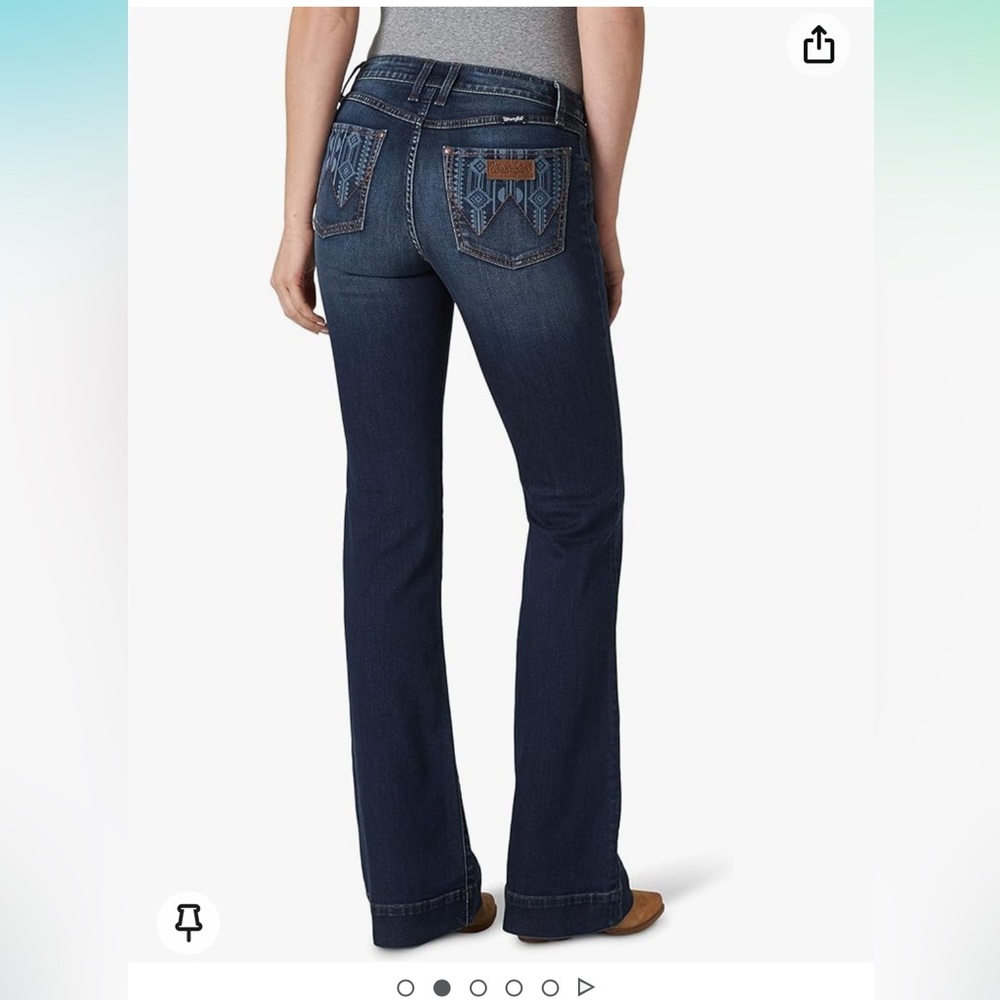 Wrangler Women's Retro Mae Mid Rise Wide Leg Trouser Jean-Discontinued